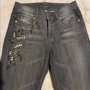 CACHE jeans - grey with grey metals embellishment